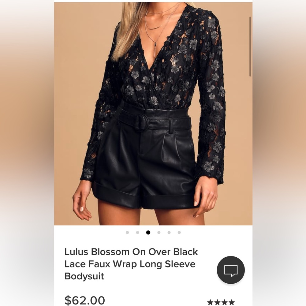 Black floral bodysuit